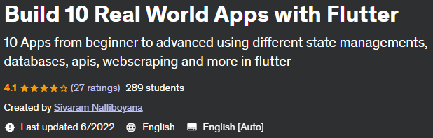 Build 10 Real World Apps with Flutter