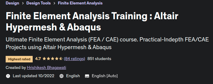 Finite Element Analysis Training: Altair Hypermesh & Abaqus.c