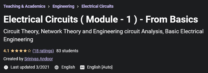 Electrical Circuits (Module-1) - From Basics