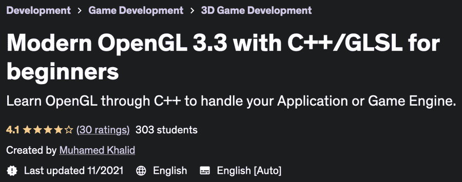 Modern OpenGL 3.3 with C++/GLSL for beginners