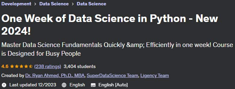 One Week of Data Science in Python - New 2024!