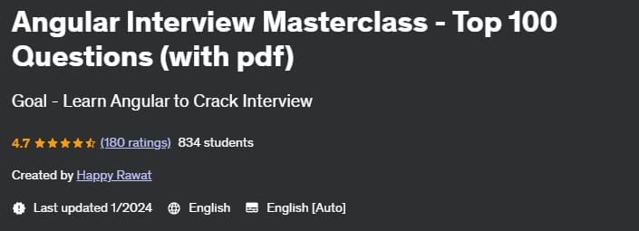 Angular Interview Masterclass - Top 100 Questions (with pdf)