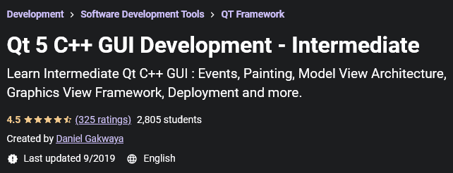 Qt 5 C++ GUI Development - Intermediate