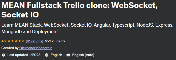MEAN Fullstack Trello clone: ​​WebSocket, Socket IO