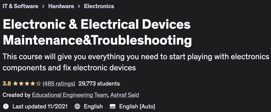 Electronic & Electrical Devices Maintenance & Troubleshooting