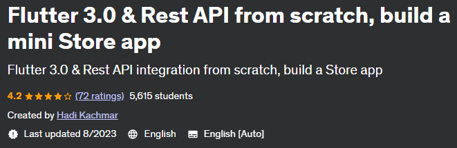 Flutter 3.0 & Rest API from scratch, build a mini Store app