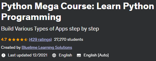 Python Mega Course: Learn Python Programming