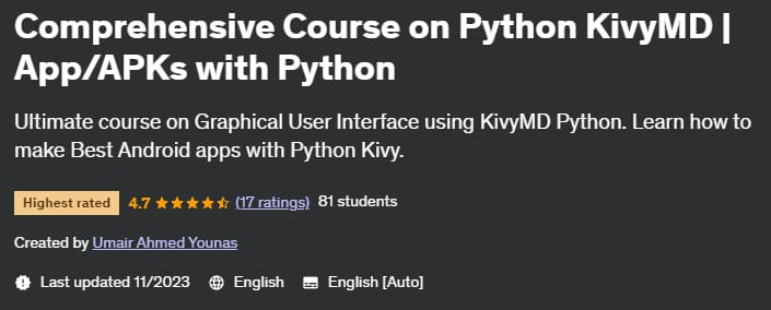 Comprehensive Course on Python KivyMD _ App_APKs with Python