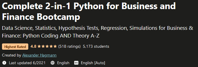 Complete 2-in-1 Python for Business and Finance Bootcamp