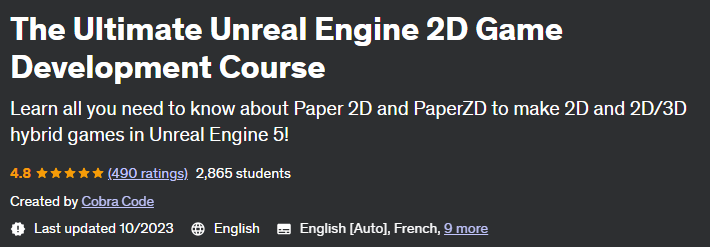 The Ultimate Unreal Engine 2D Game Development Course