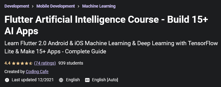 Flutter Artificial Intelligence Course - Build 15+ AI Apps