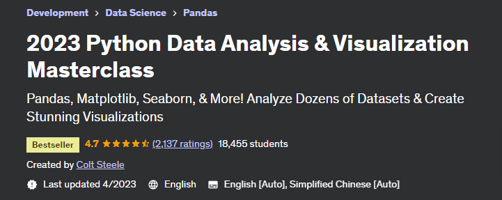 2023 Python Data Analysis & Visualization Masterclass