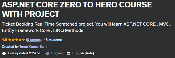 ASP.NET CORE ZERO TO HERO COURSE WITH PROJECT