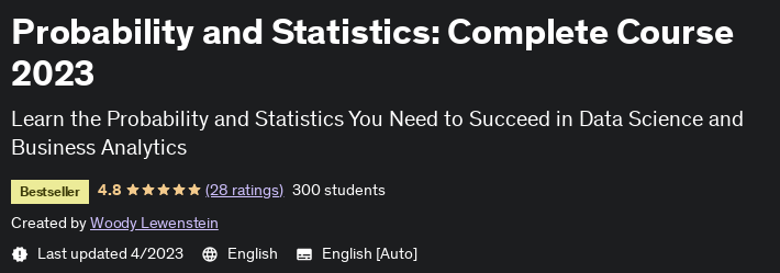 Probability and Statistics: Complete Course 2023