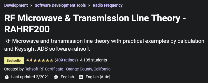 RF Microwave & Transmission Line Theory - RAHRF200