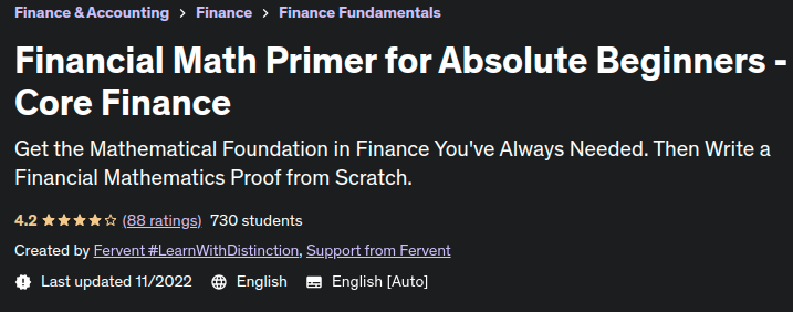 Financial Math Primer for Absolute Beginners - Core Finance