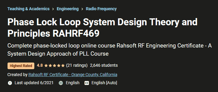 Phase Lock Loop System Design Theory and Principles RAHRF469