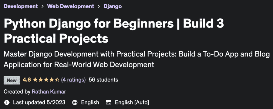 Python Django for Beginners |  Build 3 Practical Projects