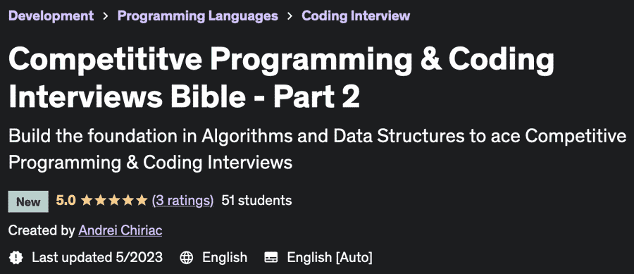 Competitive Programming & Coding Interviews Bible - Part 2