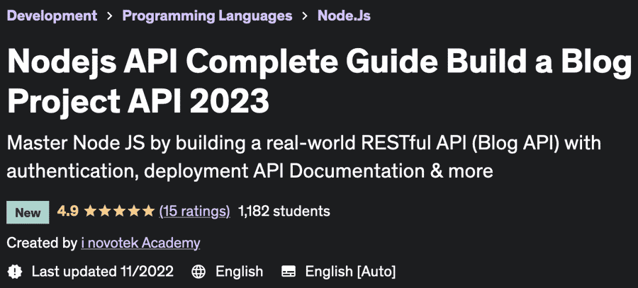 Nodejs API Complete Guide Build a Blog Project API 2023