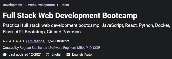 Full Stack Web Development Bootcamp