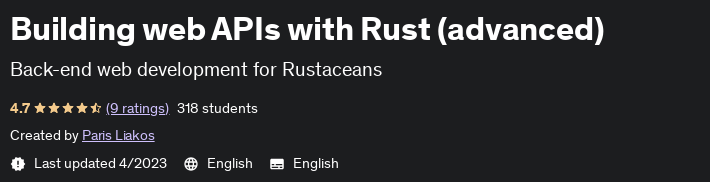 Building web APIs with Rust (advanced)