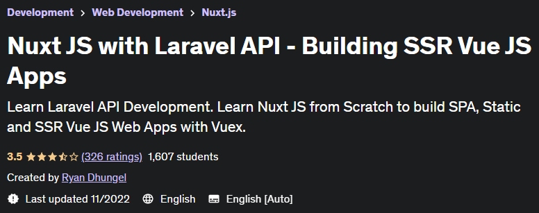 Nuxt JS with Laravel API - Building SSR Vue JS Apps