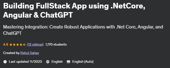 Building FullStack App using .NetCore, Angular & ChatGPT