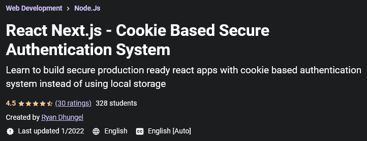 React Next.js - Cookie Based Secure Authentication System