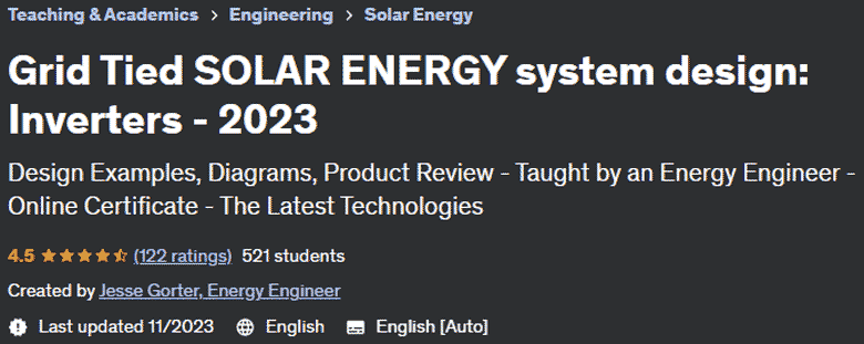 Grid Tied SOLAR ENERGY system design: Inverters - 2023