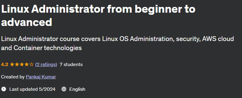 Linux Administrator from beginner to advanced