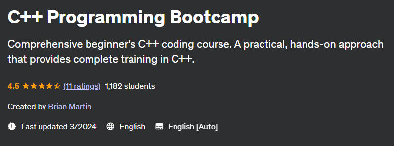 C++ Programming Bootcamp