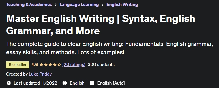 Master English Writing Syntax, English Grammar, and More