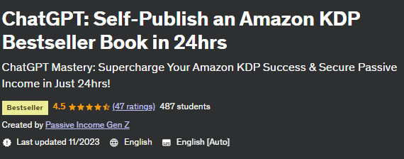 ChatGPT: Self-Publish an Amazon KDP Bestseller Book in 24hrs