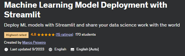 Machine Learning Model Deployment with Streamlit