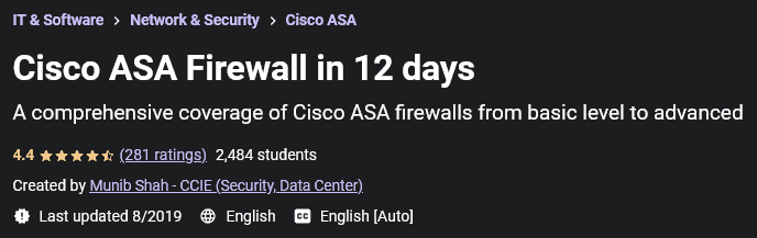 Cisco ASA Firewall in 12 days