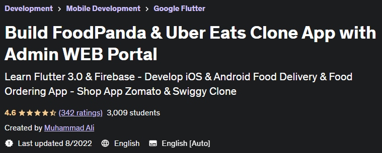 Build FoodPanda & Uber Eats Clone App with Admin WEB Portal