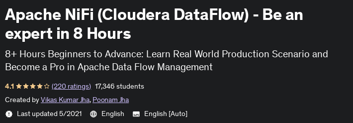 Apache NiFi (Cloudera DataFlow) - Be an expert in 8 Hours