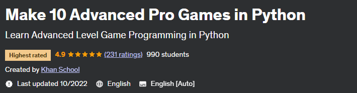 Make 10 Advanced Pro Games in Python