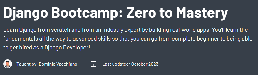 Django Bootcamp_Zero to Mastery