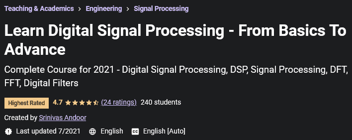 Learn Digital Signal Processing - From Basics To Advance