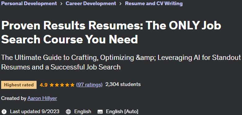 Proven Results Resumes: The ONLY Job Search Course You Need