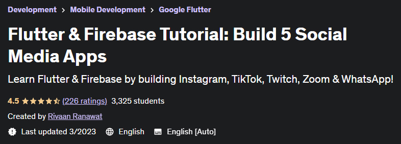 Flutter & Firebase Tutorial Build 5 Social Media Apps
