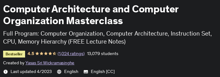 Computer Architecture and Computer Organization Masterclass