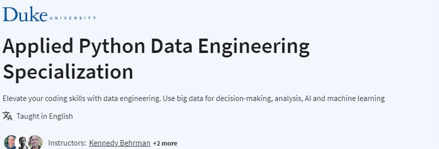 Applied Python Data Engineering Specialization