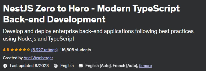 NestJS Zero to Hero - Modern TypeScript Back-end Development