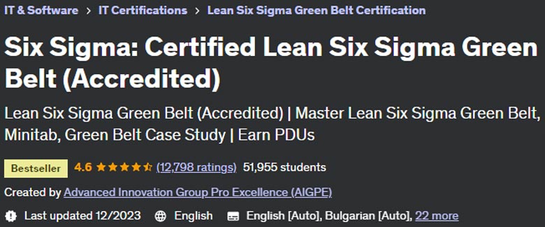 Six Sigma: Certified Lean Six Sigma Green Belt (Accredited)