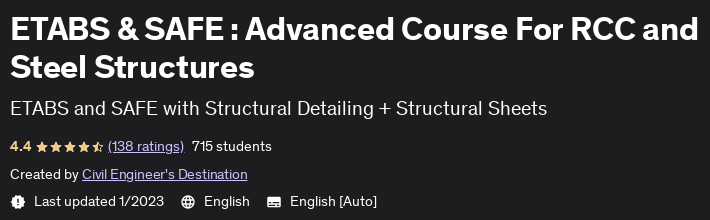 ETABS & SAFE: Advanced Course For RCC and Steel Structures