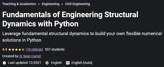 Fundamentals of Engineering Structural Dynamics with Python