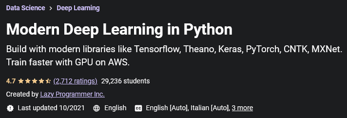 Modern Deep Learning in Python